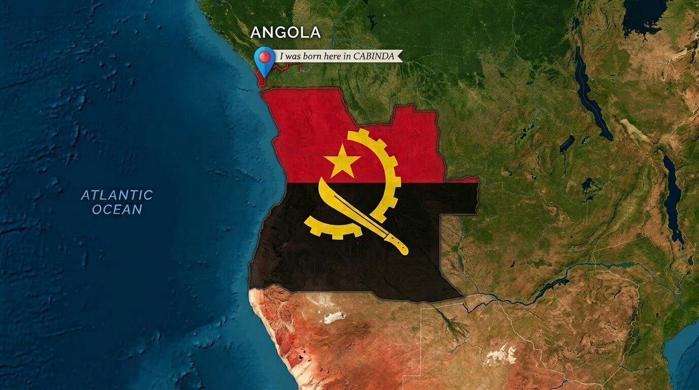 Map of Angola highlighting Cabinda